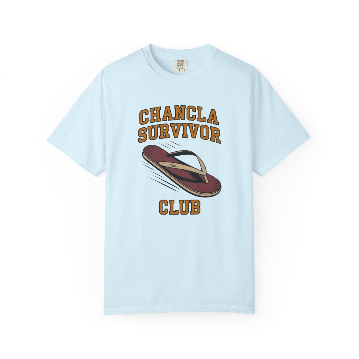 Chancla Survivor Shirt - Mexican Mom Hum - Chambray