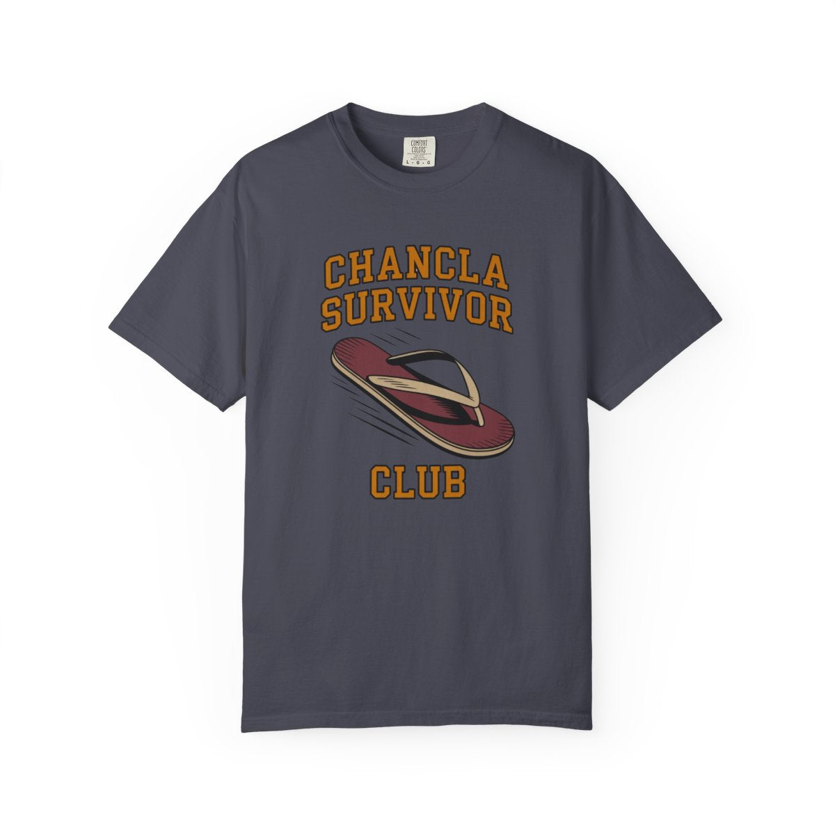 Chancla Survivor Shirt - Mexican Mom Hum - Navy