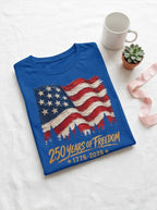 Women's 250 Years Of Freedom 1776-2026 American Flag Shirt