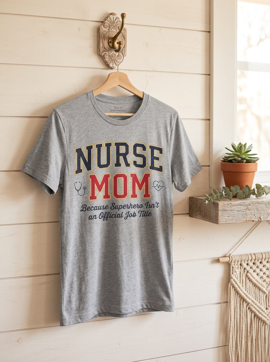 Nurse Mom T-Shirt - Superhero Mother's Day Gift for Medical Professional