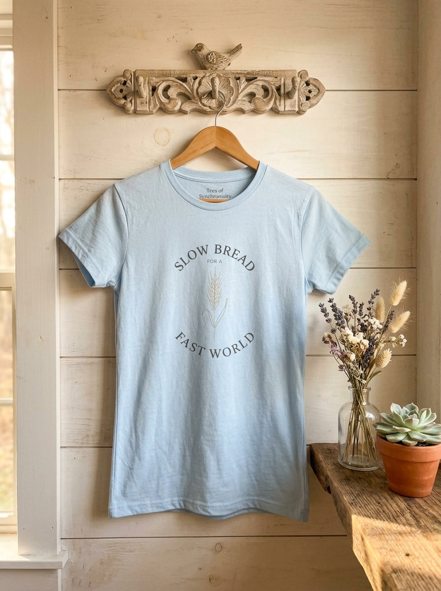 Women's Slow Bread Fast World Shirt - Artisan Sourdough Baker T-Shirt Gift