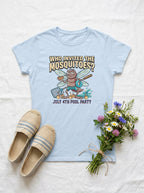 Women's Funny July 4th BBQ Pool Party Mosquito Shirt for Family Chaos