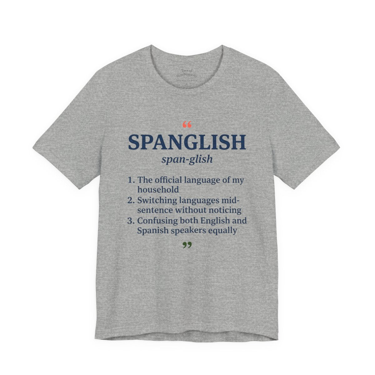 Fluent in Spanglish Dictionary Shirt - F - Athletic Heather