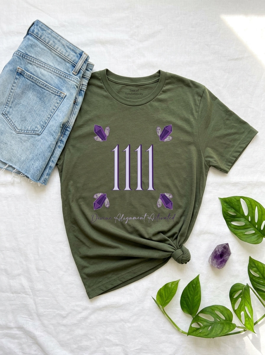 Angel Number 1111 Shirt - Amethyst Alignment Spiritual Awakening T-Shirt