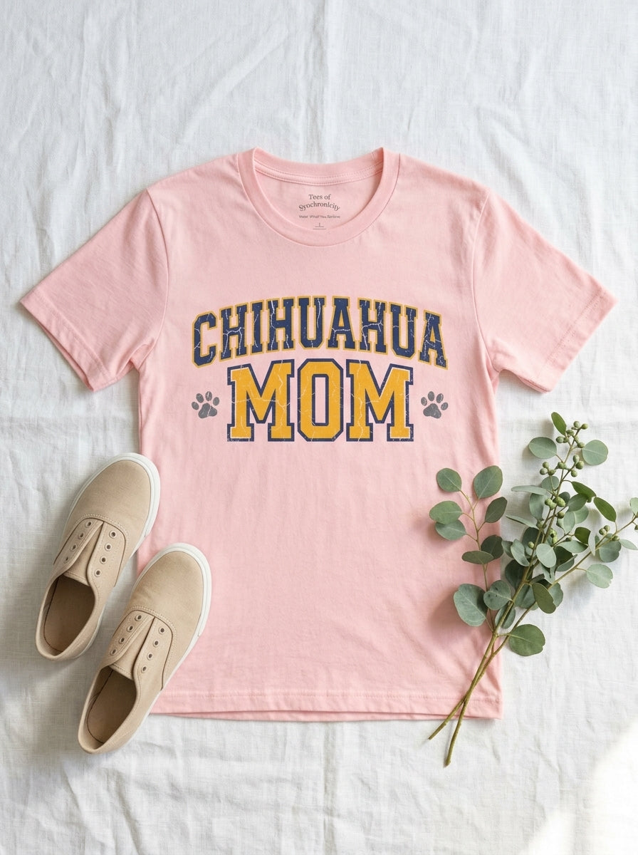 Chihuahua Mom Shirt - Varsity Style Dog Parent Gift Tee Est 2024