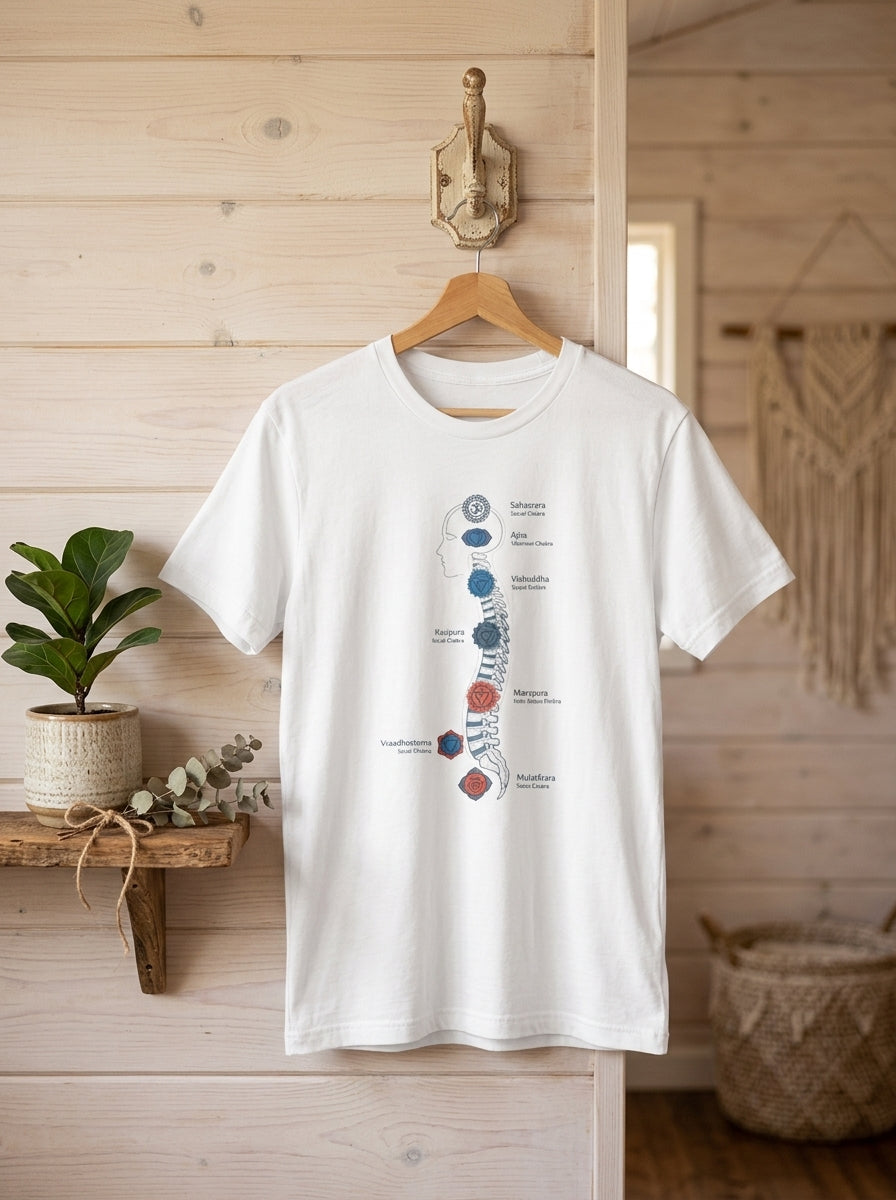 Subtle Body Chakra Spine Shirt - Energy Anatomy Yoga Teacher Tee