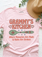 Grammy's Kitchen T-Shirt - Grandma Mother's Day Gift Rules Broken