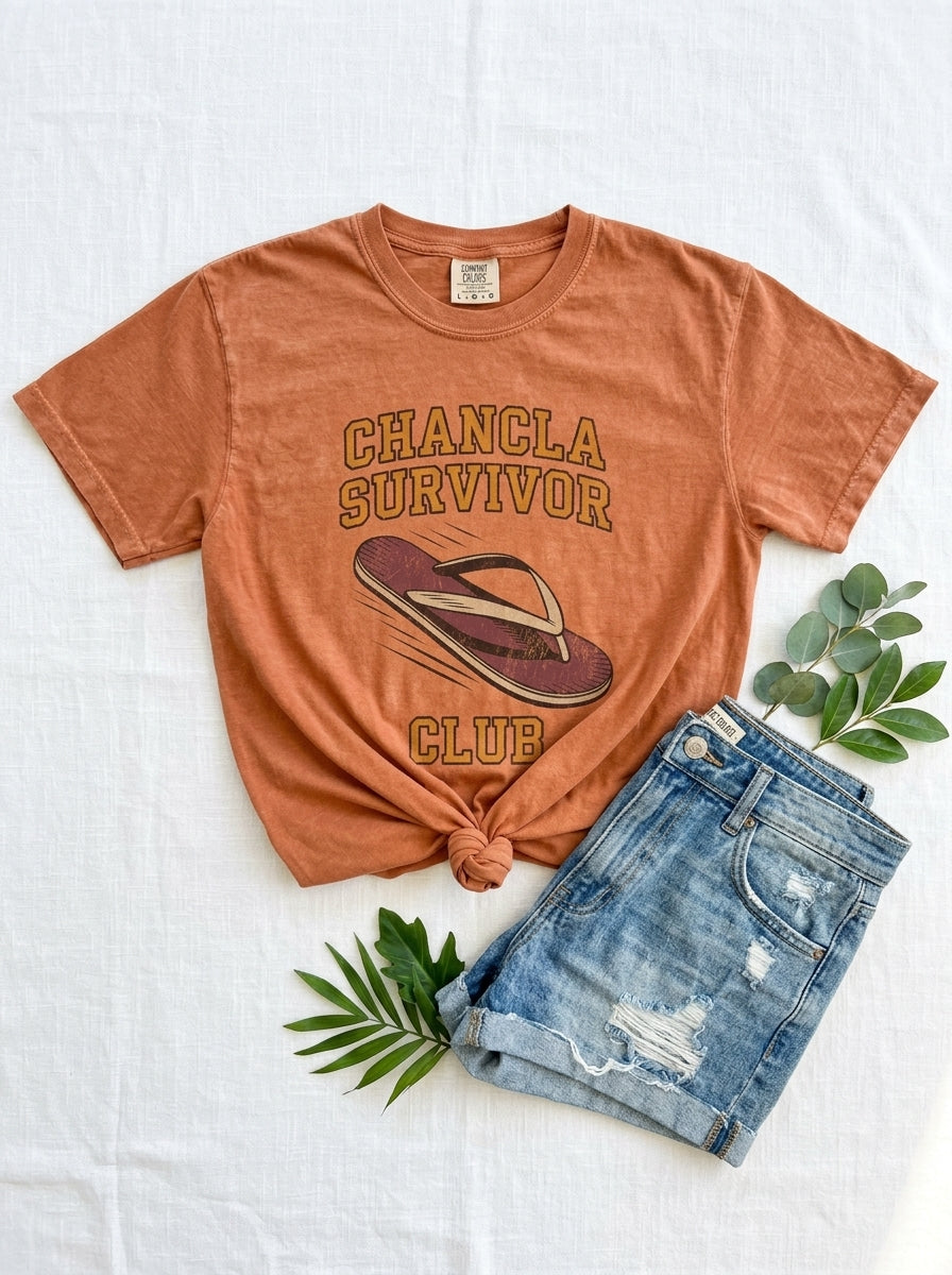 Chancla Survivor Shirt - Mexican Mom Humor Tee - Funny Heritage Gift