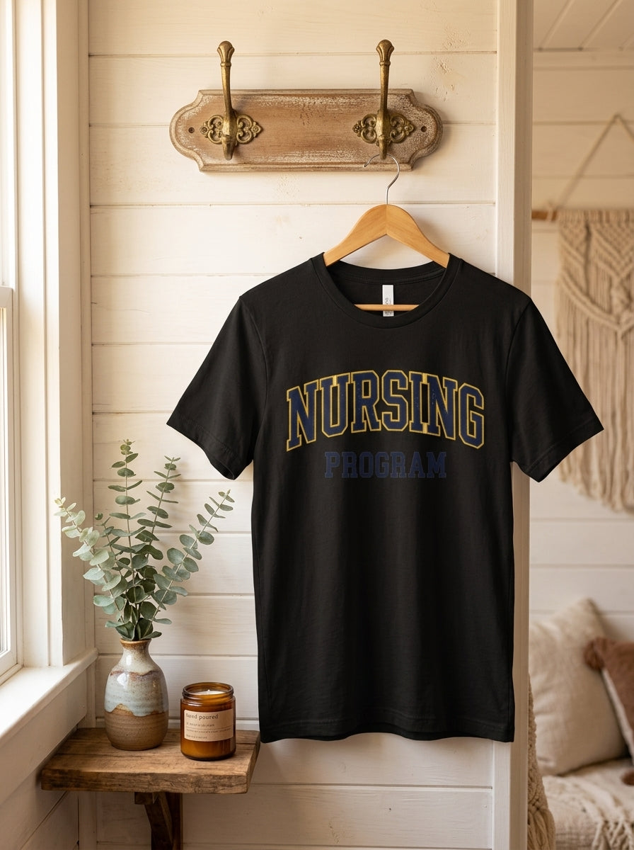Nursing School Shirt - University Nursing Program Athletic Block Letter Tee