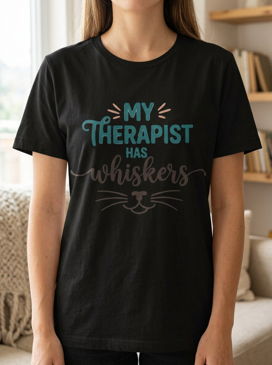 My Therapist Has Whiskers Cat Shirt - Funny Cat Lover Mental Health Tee