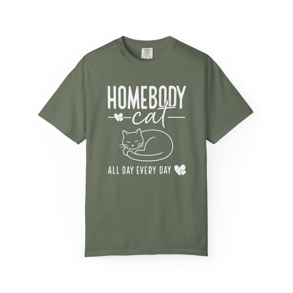 Homebody Cat All Day Every Day T-Shirt C - Moss