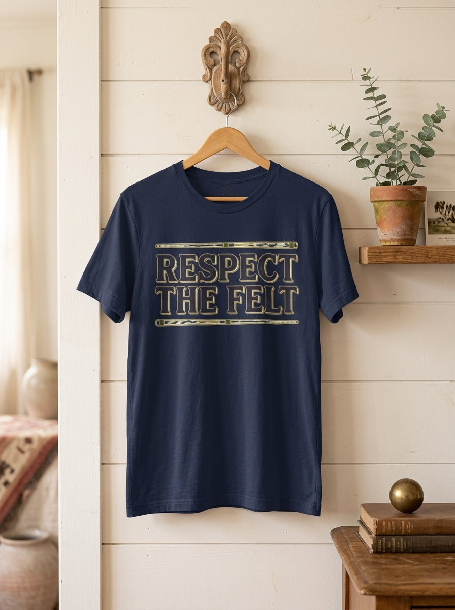 Billiards Player Shirt - Respect the Felt Vintage Pool Hall Tee