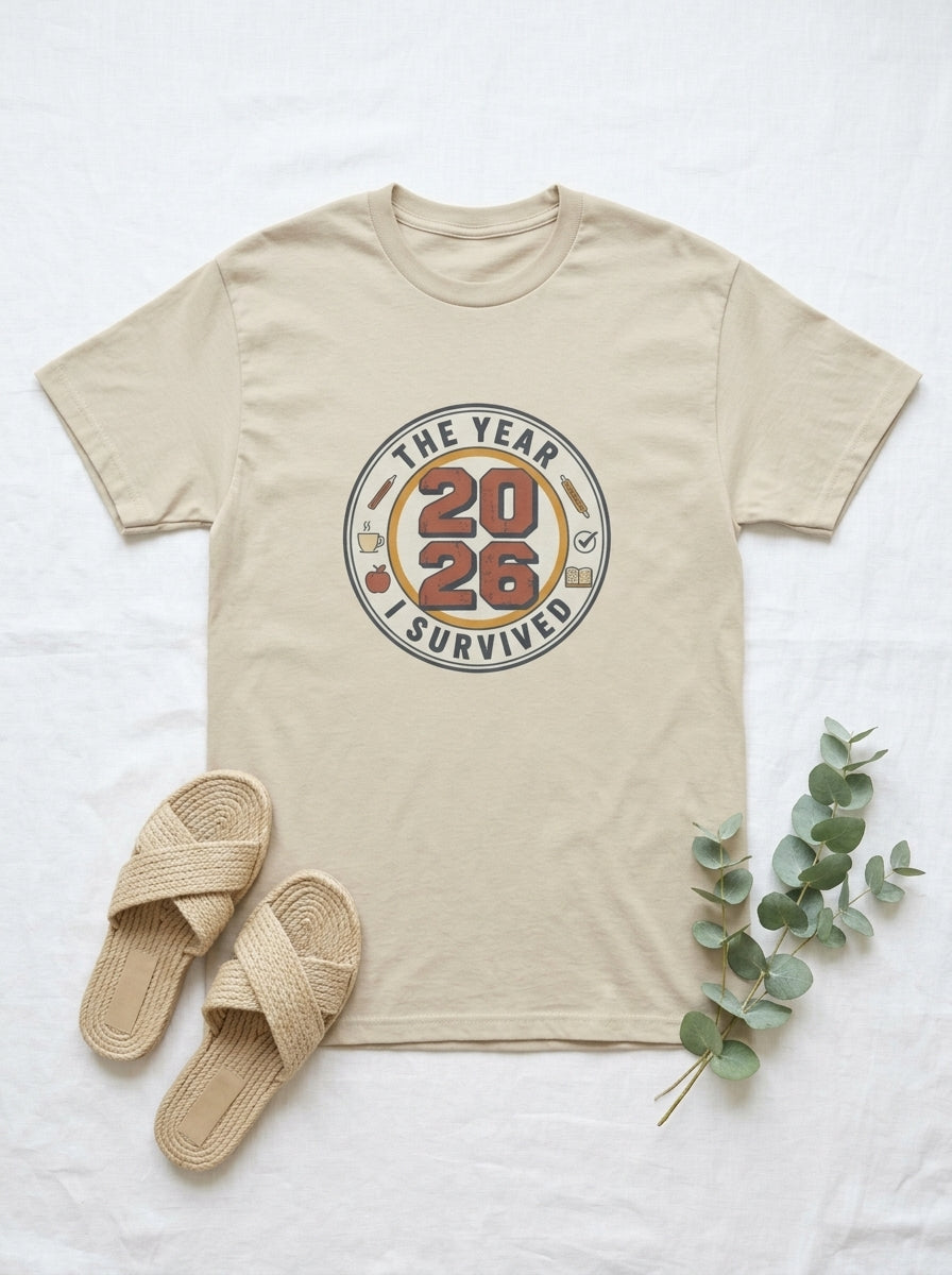 Teacher 2026 Shirt, Year I Survived Tee, Funny Teacher End of Year Gift