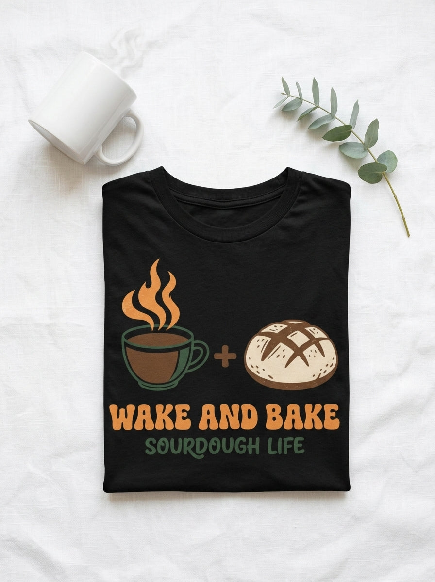 Wake and Bake Sourdough Shirt - Funny Bread Baker Coffee T-Shirt