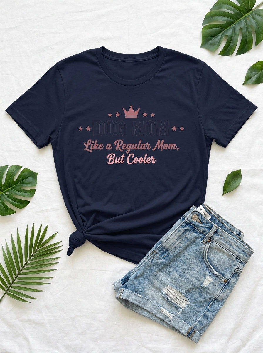 Dog Mom Like a Regular Mom But Cooler Shirt - Funny Dog Mama Gift Tee