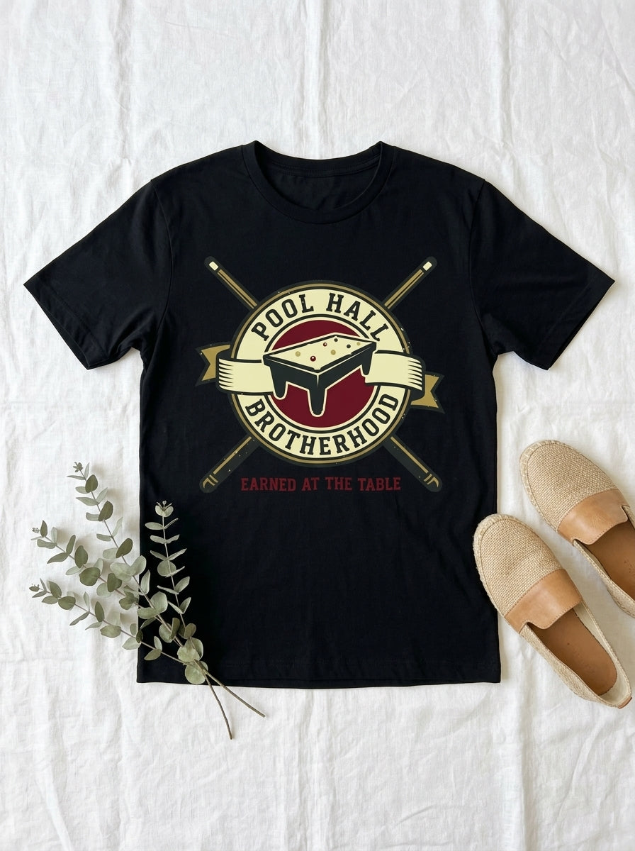 Pool Hall Brotherhood Shirt - Billiards Player Community Graphic Tee