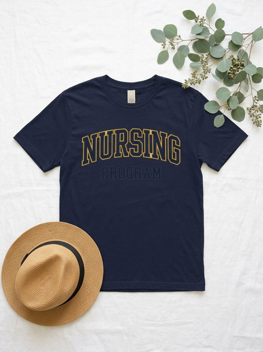 Nursing School Shirt - University Nursing Program Athletic Block Letter Tee