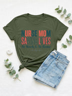 Nurse Mom Saving Lives T-Shirt - Medical Professional Mother's Day Gift