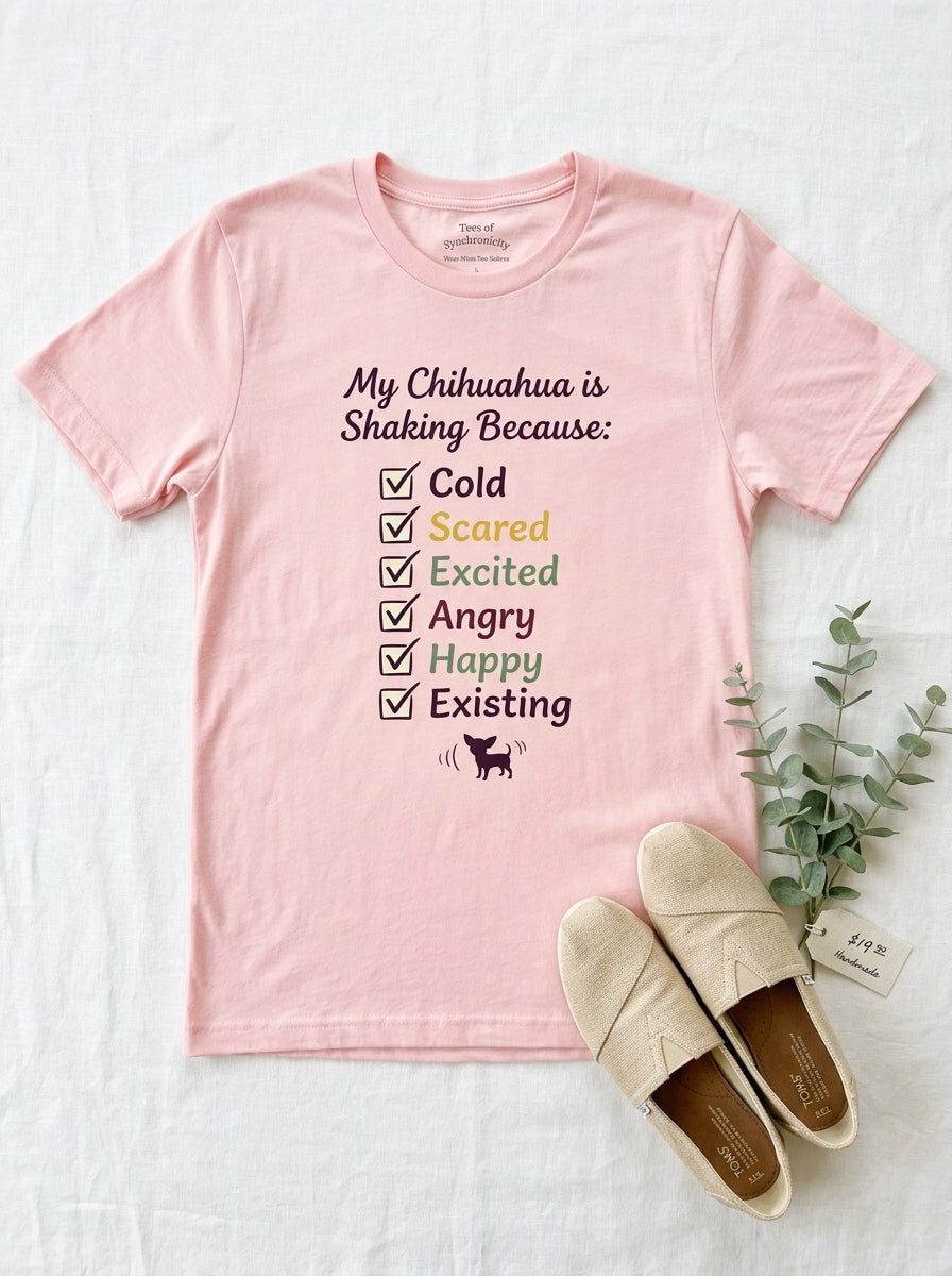 Chihuahua Shaking Checklist Shirt - Funny Chi Owner Humor Tee