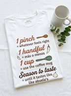 Abuela's Kitchen Measurements Shirt - Funny Mexican Cooking Humor Tee