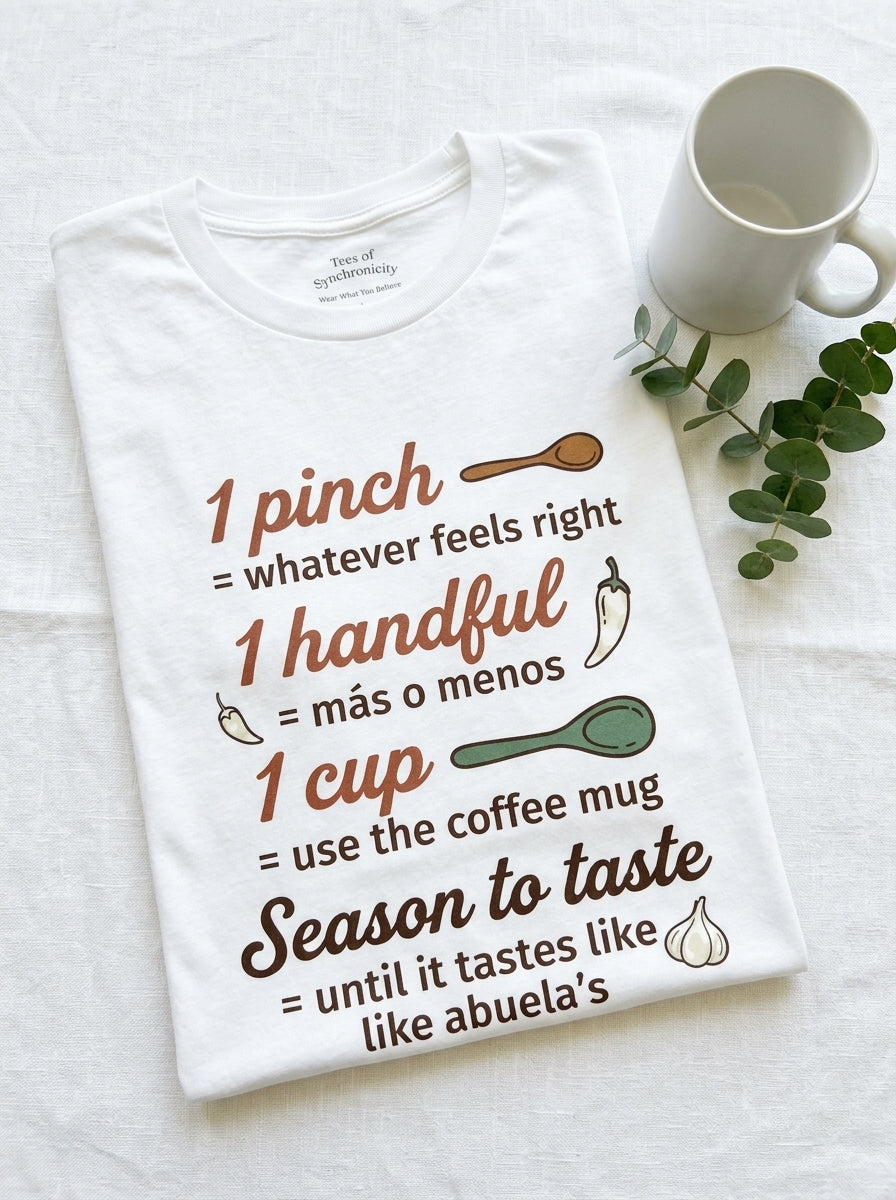 Abuela's Kitchen Measurements Shirt - Funny Mexican Cooking Humor Tee