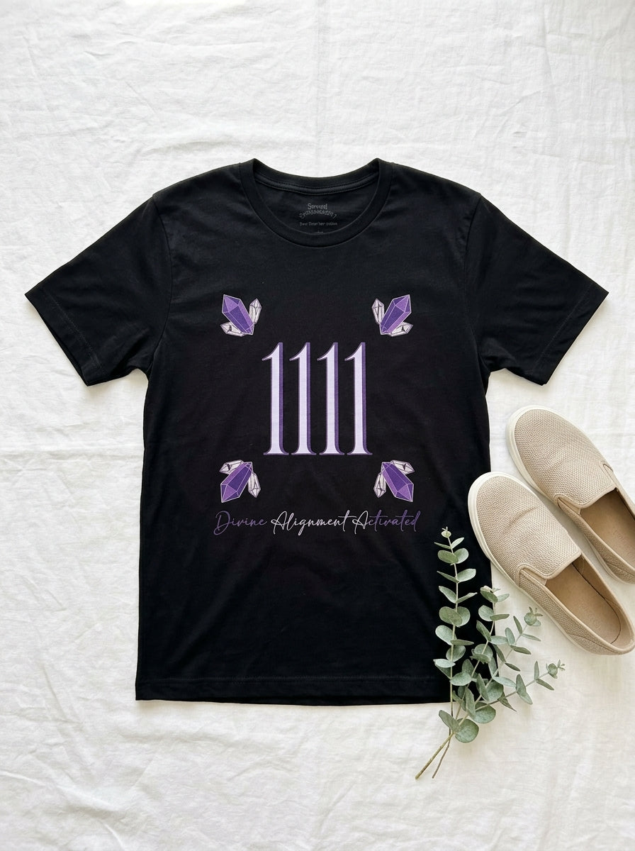 Angel Number 1111 Shirt - Amethyst Alignment Spiritual Awakening T-Shirt