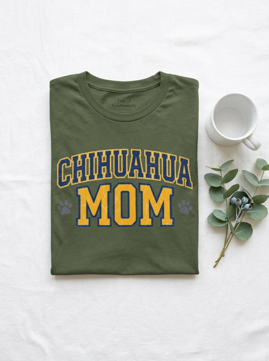 Chihuahua Mom Shirt - Varsity Style Dog Parent Gift Tee Est 2024