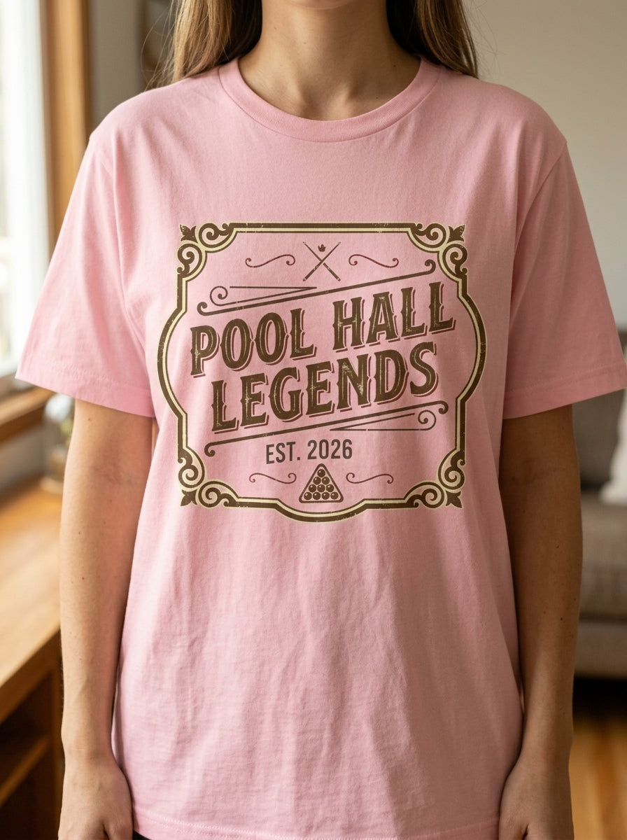 Pool Hall Legends Vintage Billiards T-Shirt - Classic Player Tee