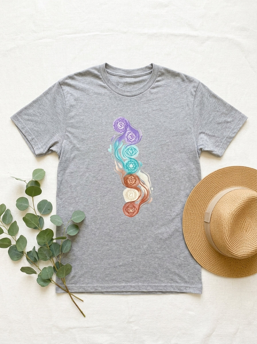 Crown to Root Chakra Flow Shirt - Grounding Energy Yoga Tee