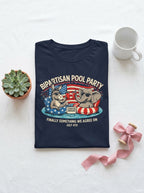 Women's Bipartisan Pool Party 4th of July Funny Political Tee