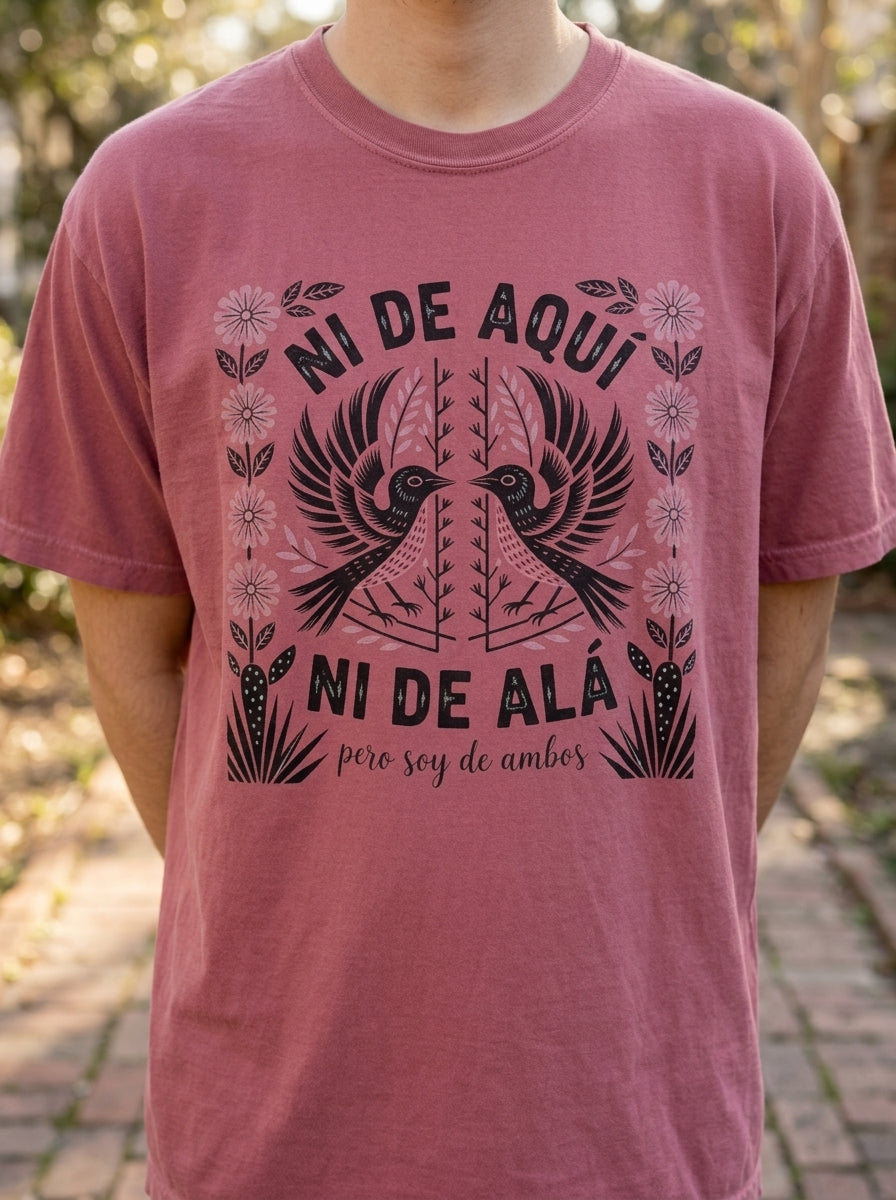 Ni De Aqui Ni De Alla Shirt - Mexican American Identity Pride Tee Gift