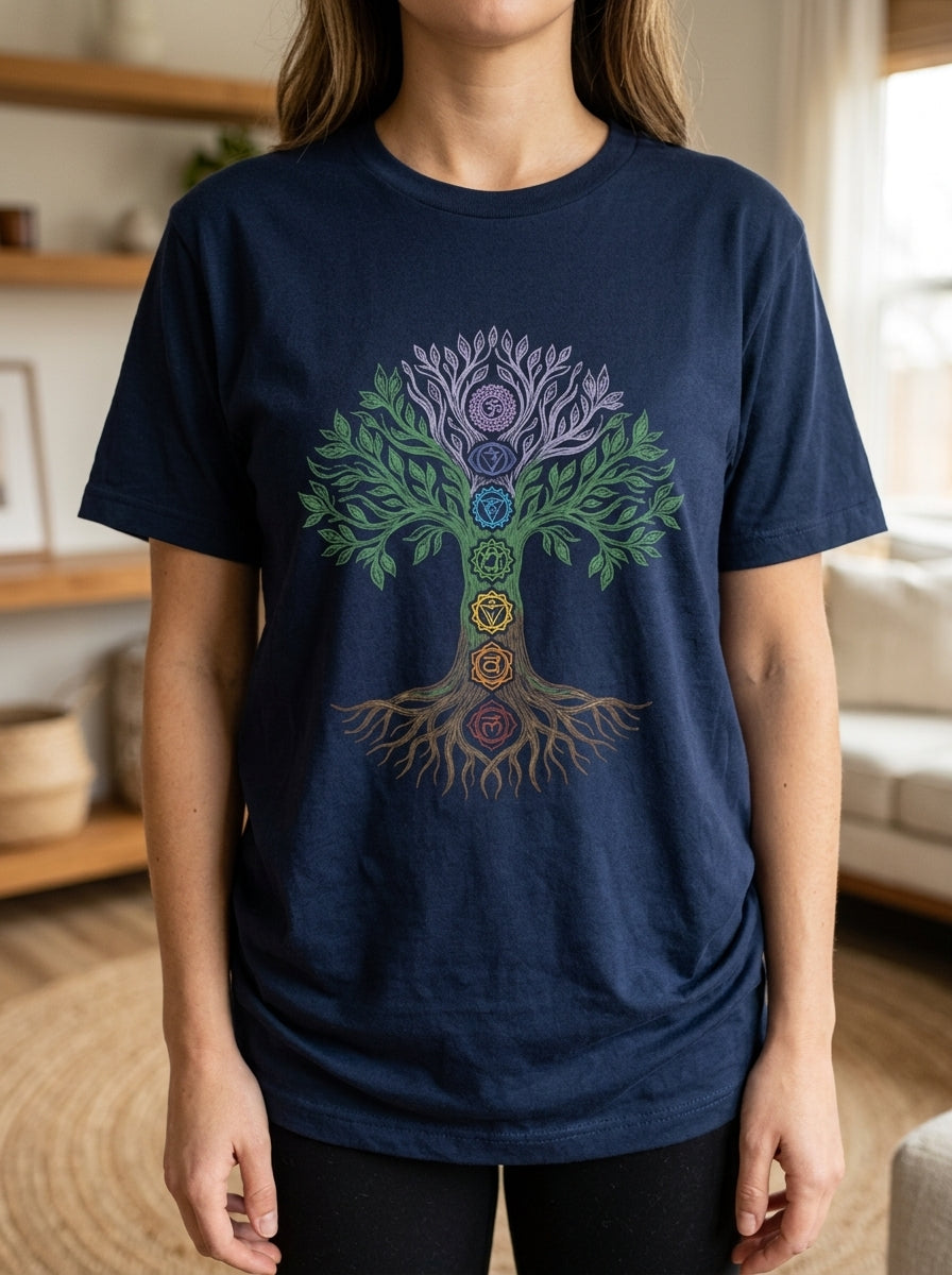 Tree of Life Chakra Shirt - Energy Body Yoga Alignment Tee
