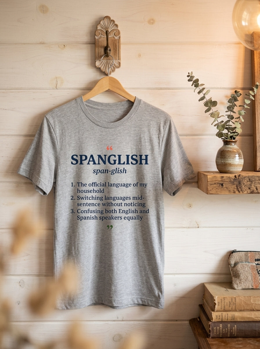 Fluent in Spanglish Dictionary Shirt - Funny Bilingual Latino Humor Tee