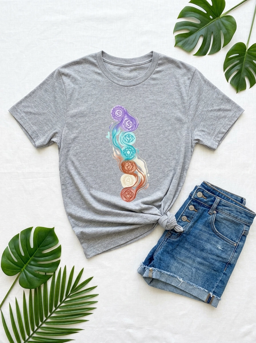 Crown to Root Chakra Flow Shirt - Grounding Energy Yoga Tee