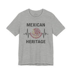 Mexican Heritage Heartbeat Shirt - Águil - Athletic Heather
