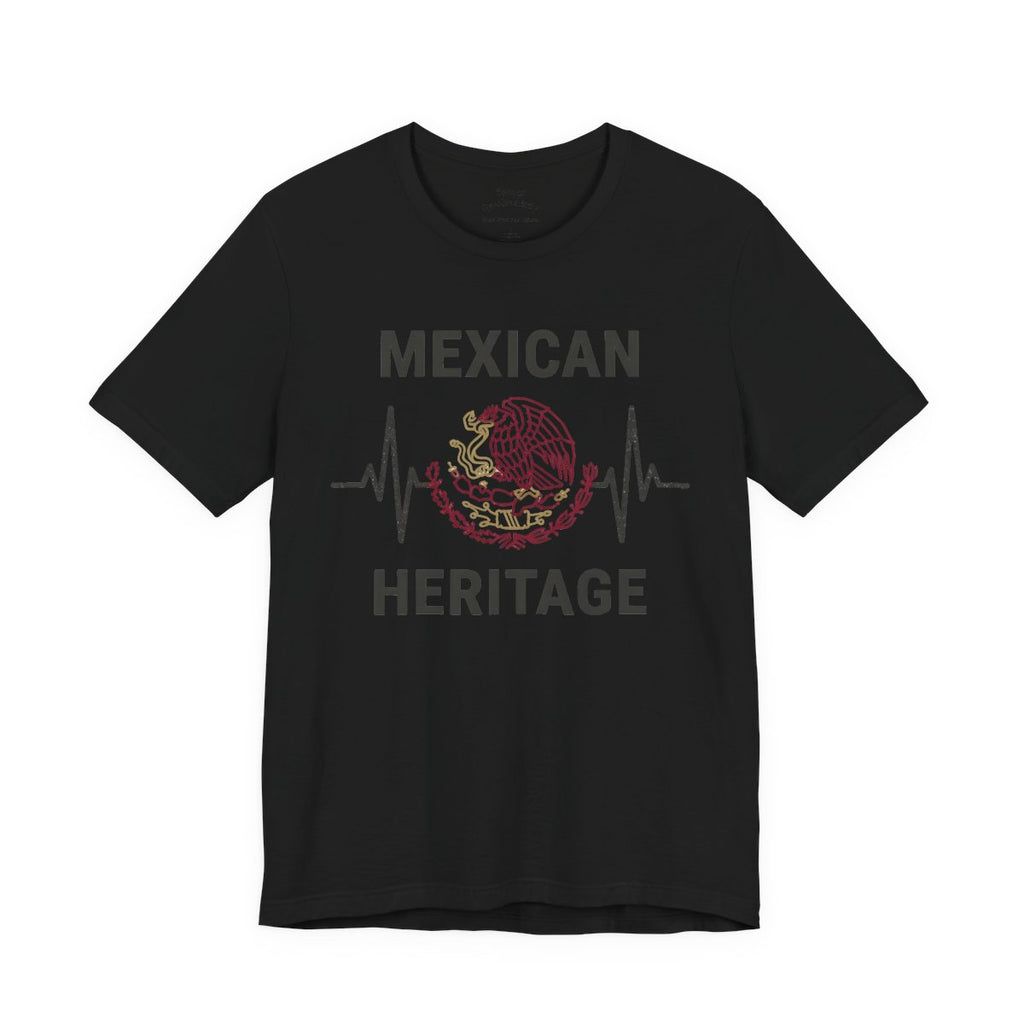 Mexican Heritage Heartbeat Shirt - Águil - Black