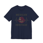 Mexican Heritage Heartbeat Shirt - Águil - Navy