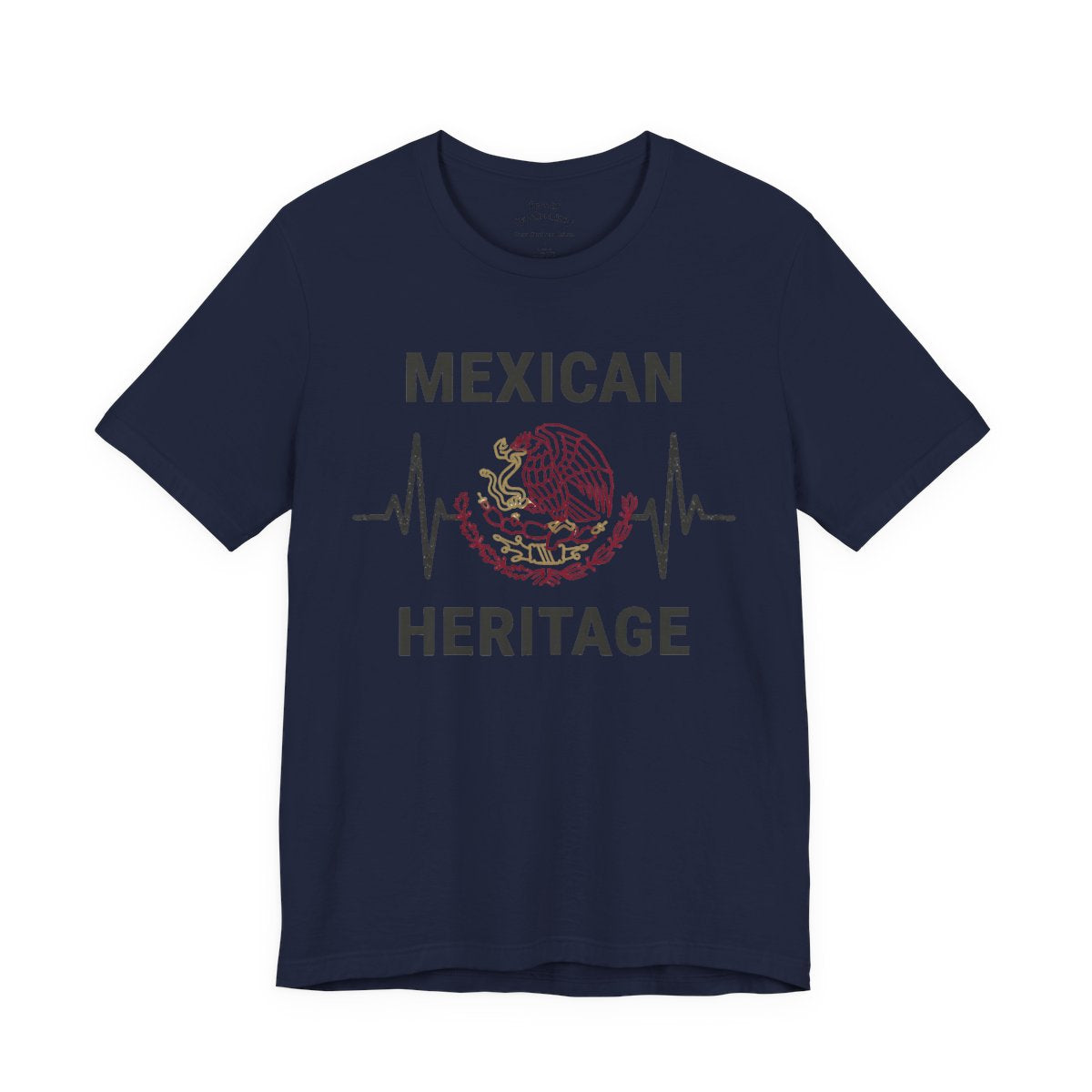 Mexican Heritage Heartbeat Shirt - Águil - Navy