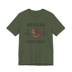Mexican Heritage Heartbeat Shirt - Águil - Military Green