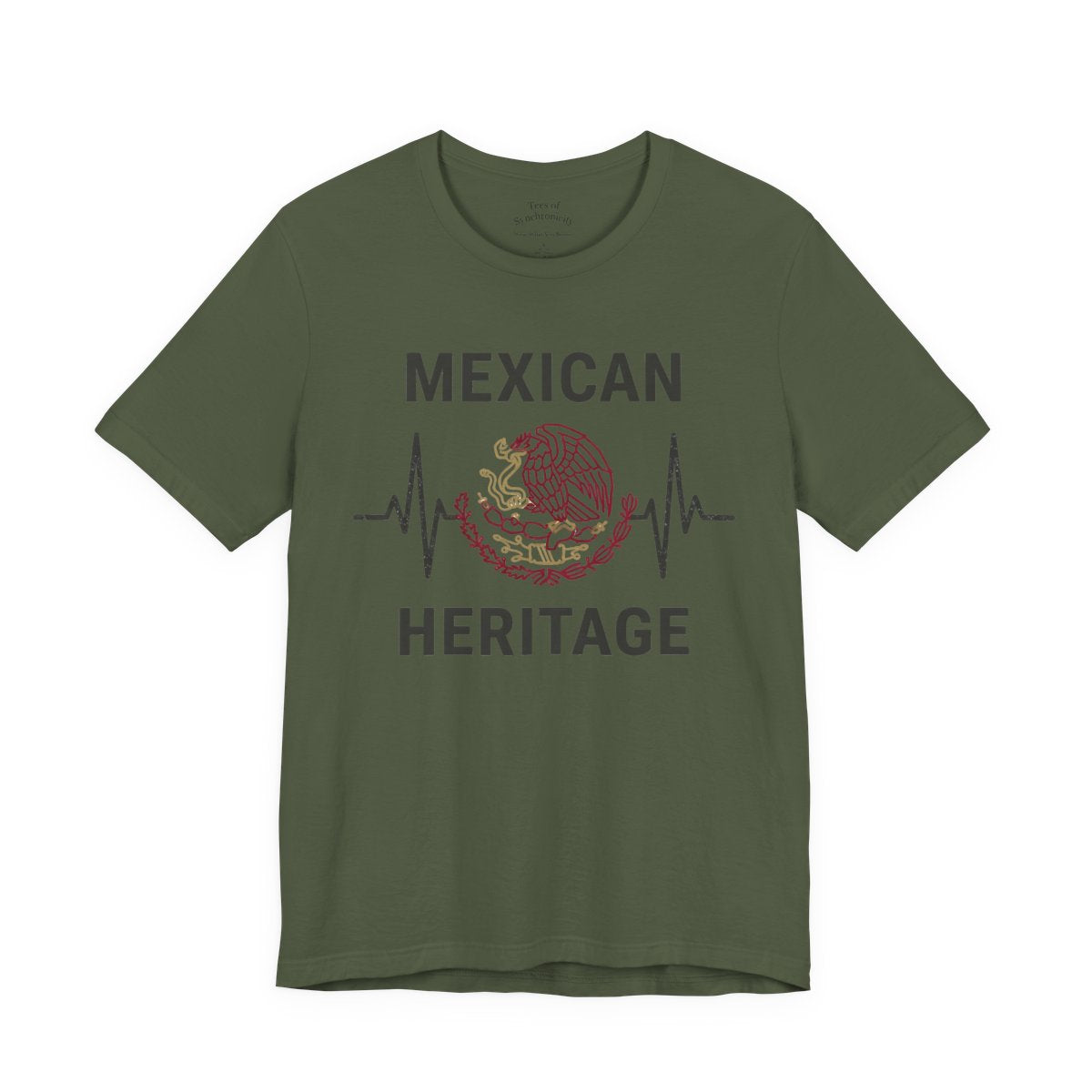 Mexican Heritage Heartbeat Shirt - Águil - Military Green