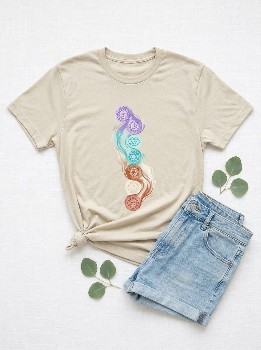 Crown to Root Chakra Flow Shirt - Grounding Energy Yoga Tee