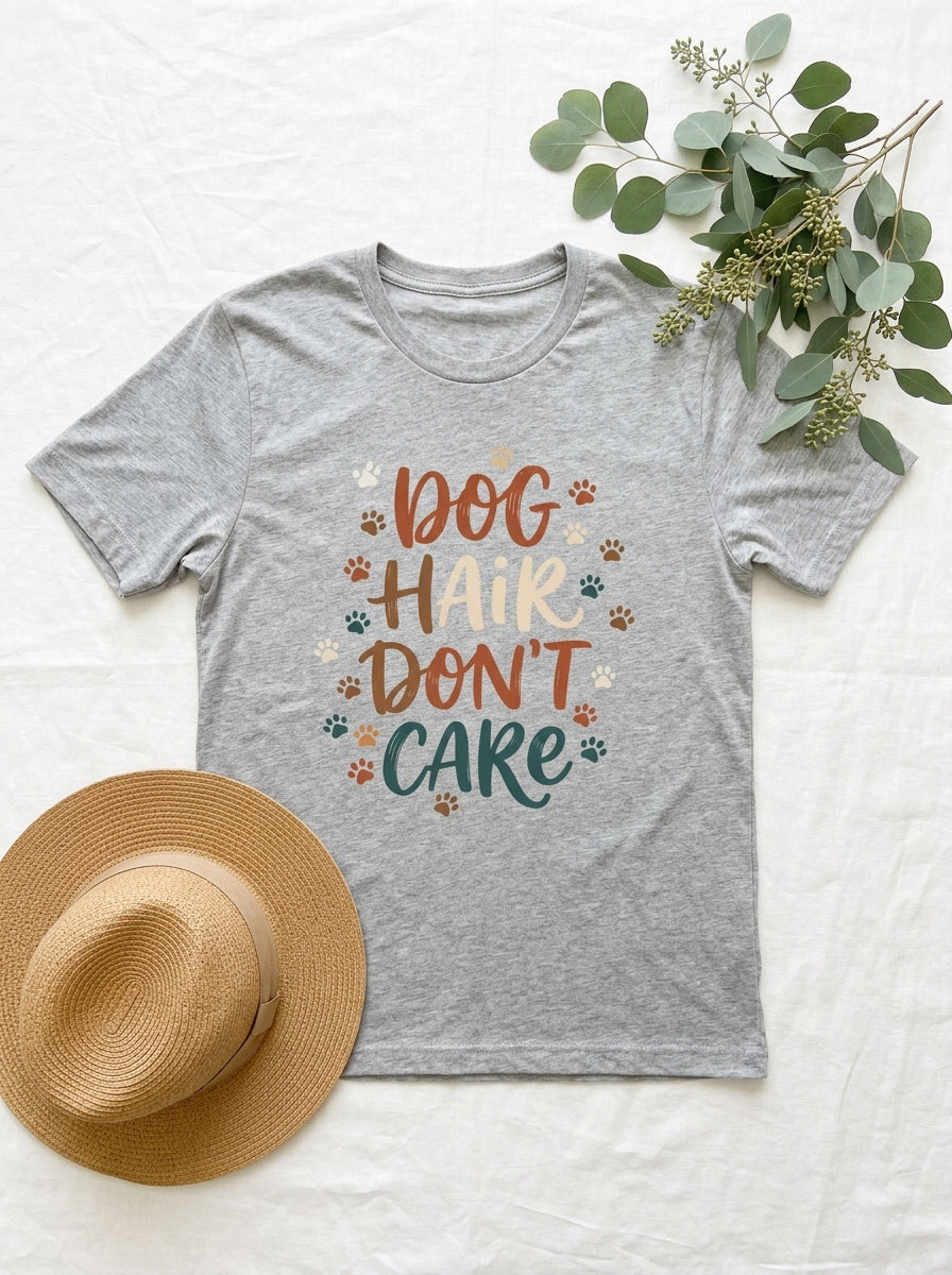 Dog Hair Don't Care Shirt - Funny Dog Mom Tee for Proud Pet Parents
