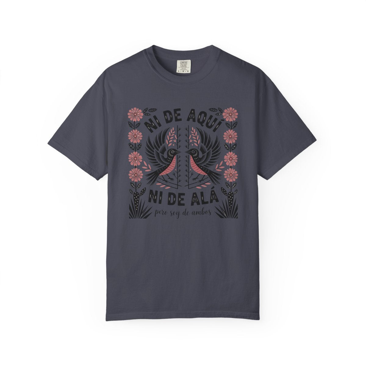 Ni De Aqui Ni De Alla Shirt - Mexican Am - Navy