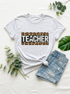 Leopard Teacher Shirt, Trendy Teacher Tee, Stylish Educator Gift