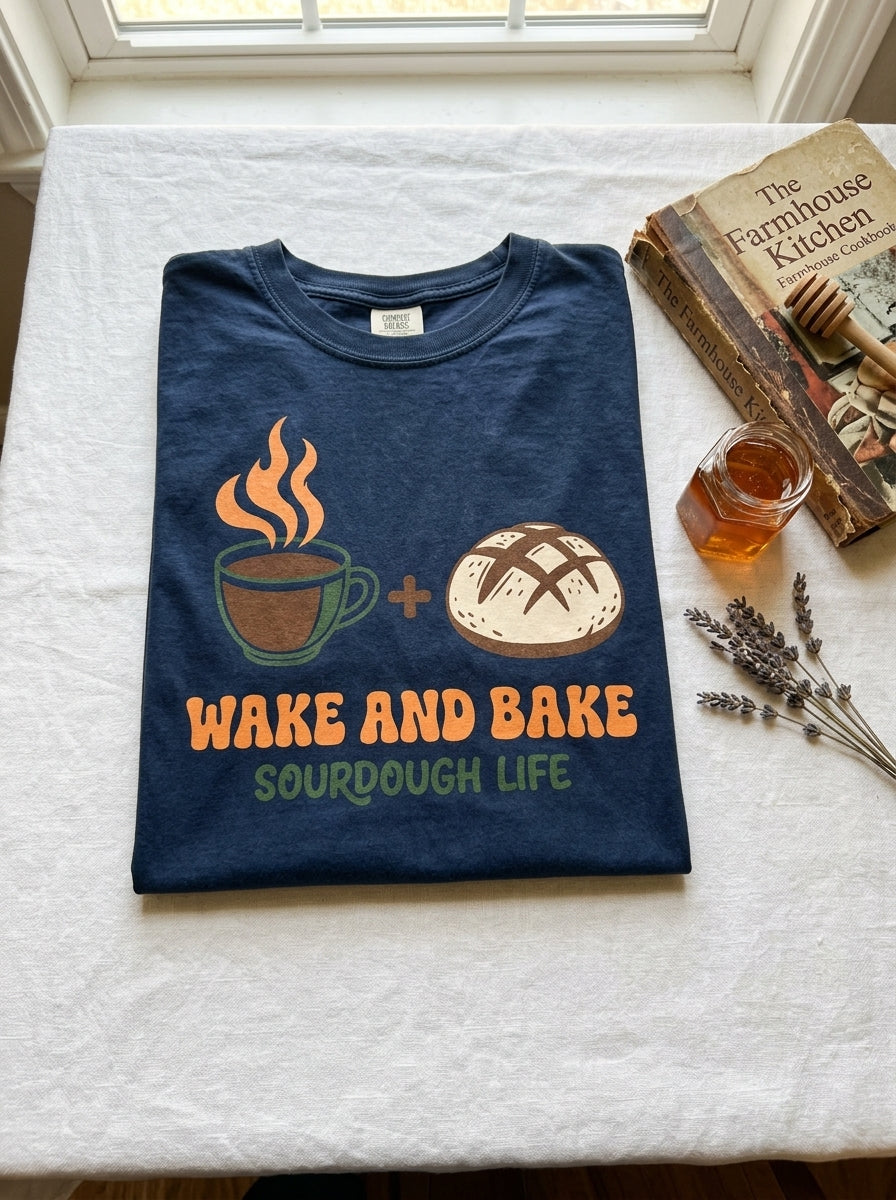Wake and Bake Sourdough Shirt - Funny Bread Baker Coffee T-Shirt