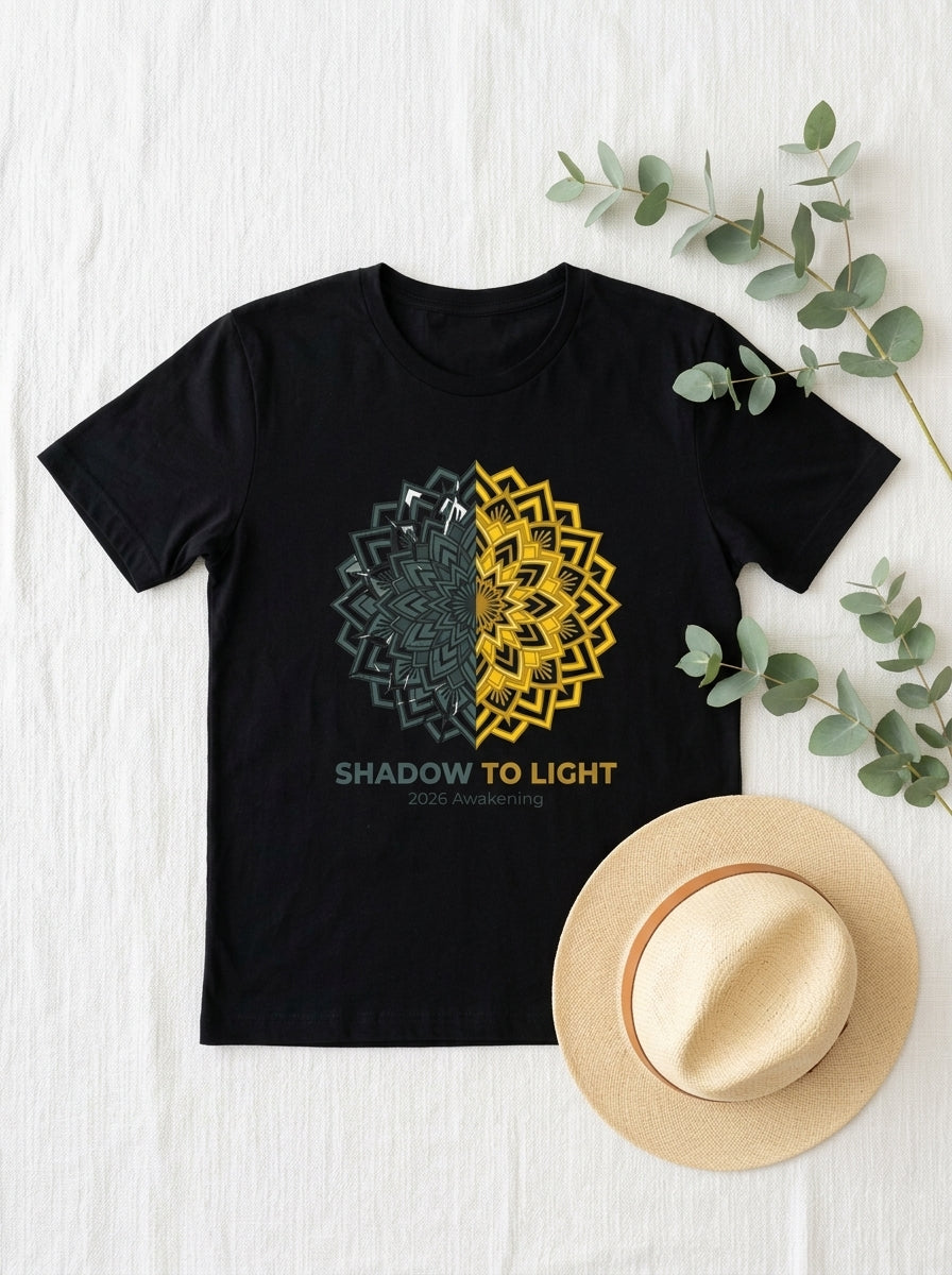 Shadow to Light 2026 Awakening Shirt - Shadow Work Healing Mandala Tee