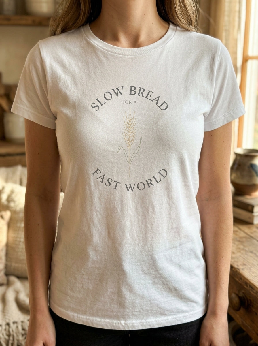 Women's Slow Bread Fast World Shirt - Artisan Sourdough Baker T-Shirt Gift