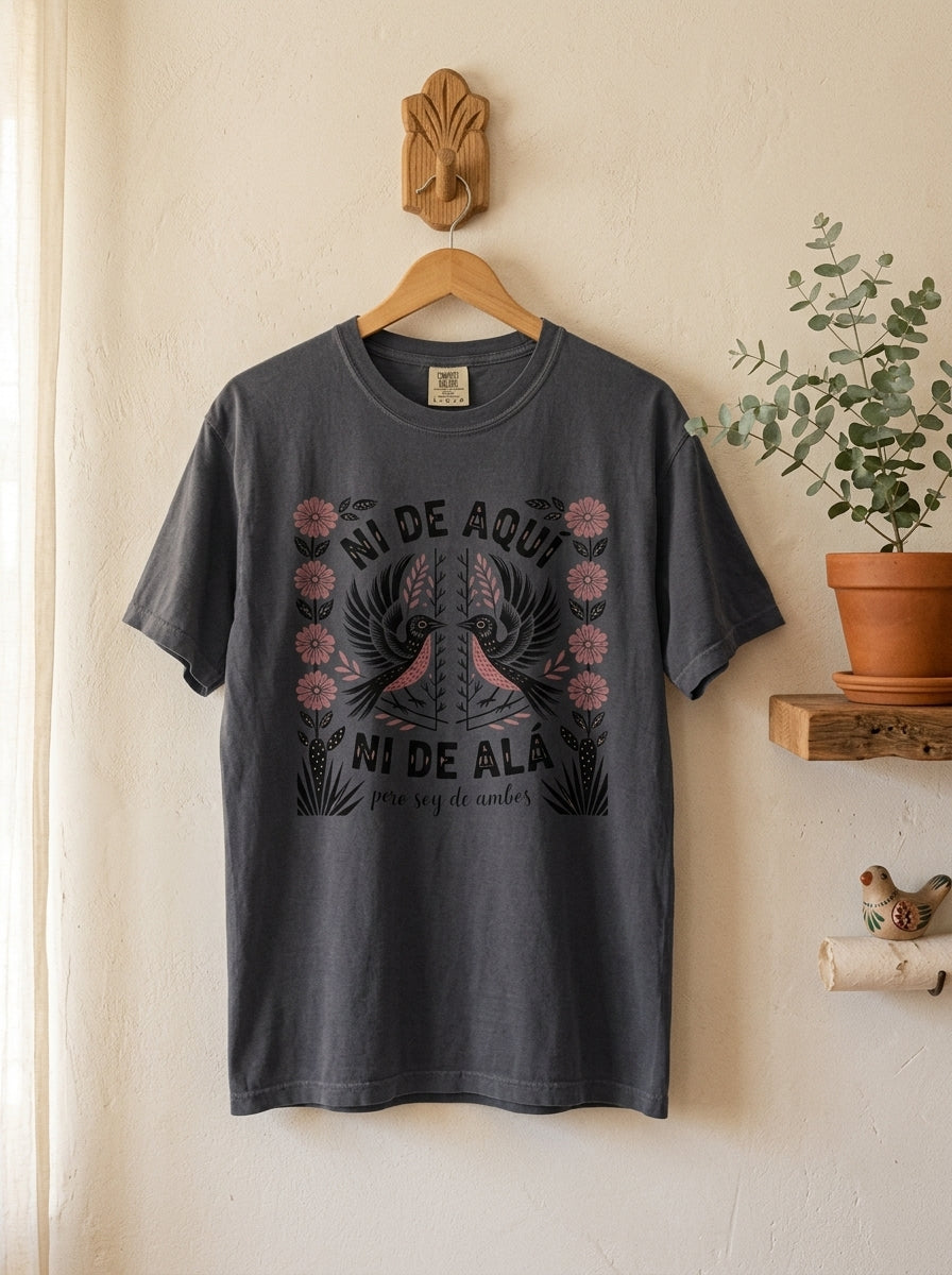 Ni De Aqui Ni De Alla Shirt - Mexican American Identity Pride Tee Gift
