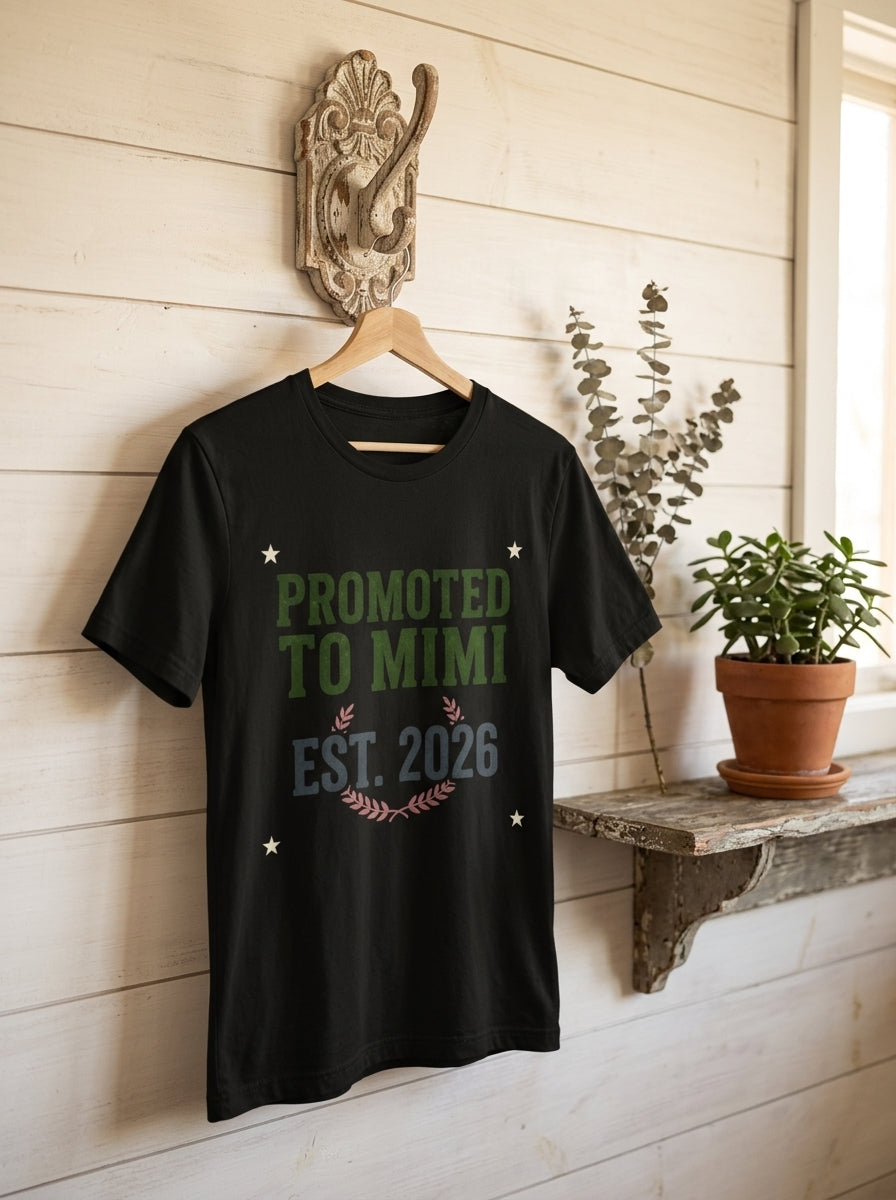 Promoted to MiMi T-Shirt Est 2024 - New Grandma Mother's Day Gift