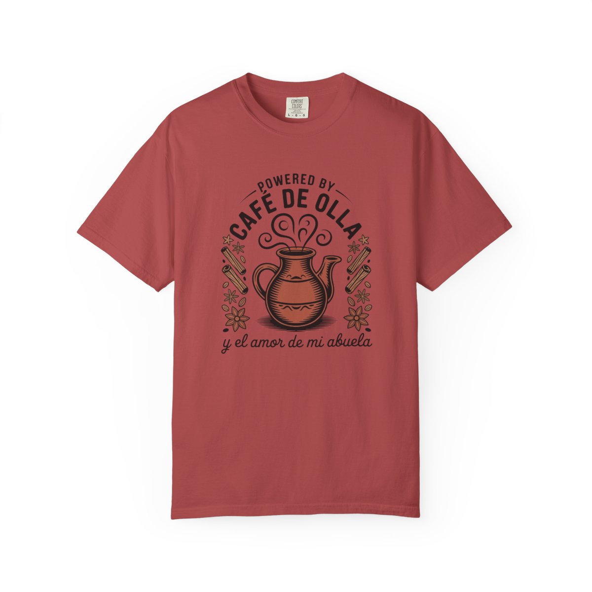 Powered by Café de Olla Shirt - Mexican  - Crimson
